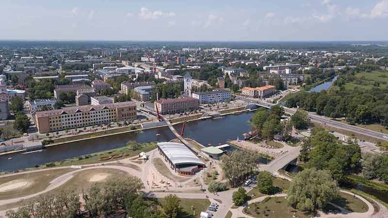 Aerial View Of Jelgava City Latvia Zemgale Drone
