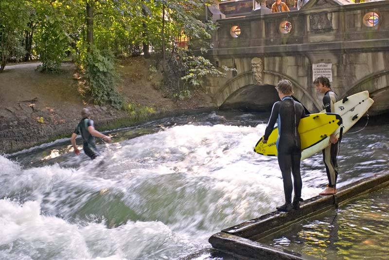 Surfing the Isar River is one of the challenging things to do in Munich