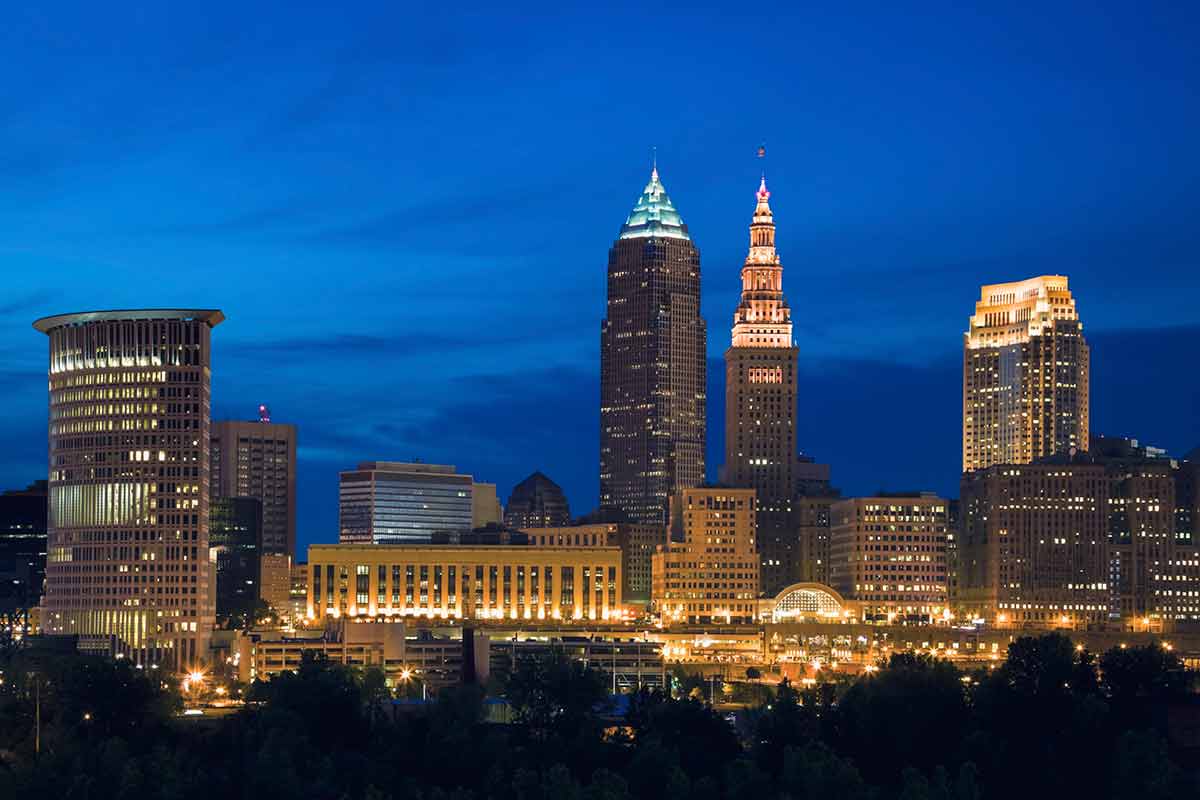 Cleveland Skyline At Evening