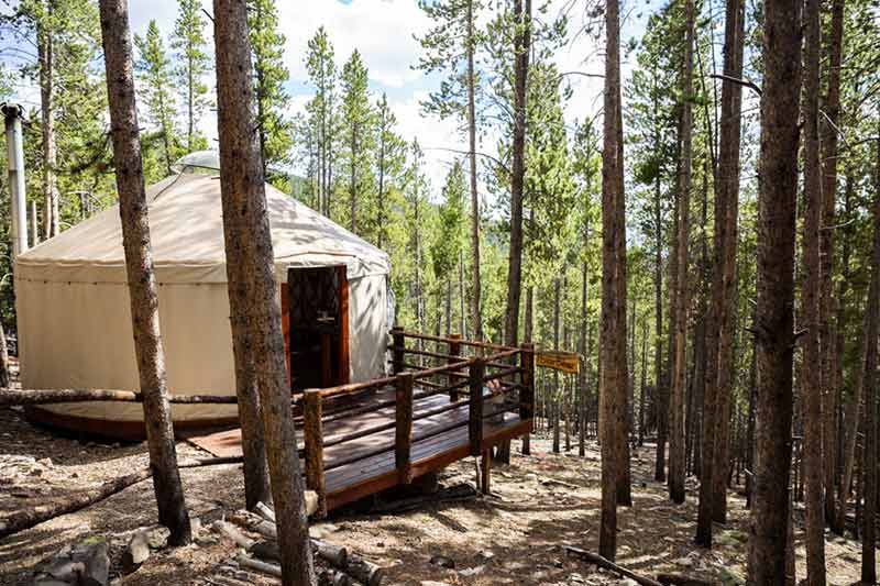 colorado glamping tennessepass yurts among the woods
