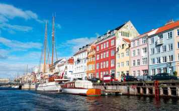 colourful waterfront buildings in Nyhavn In Copenhagen