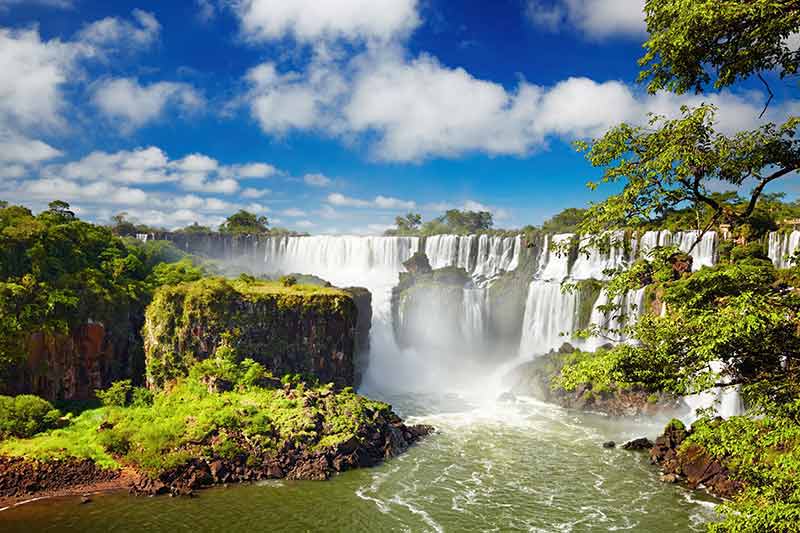 Two countries in south america share Iguazu Falls