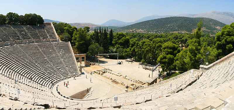 aerial view of greek theatre