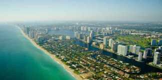 day trips from miami aerial view of the city and Miami beach