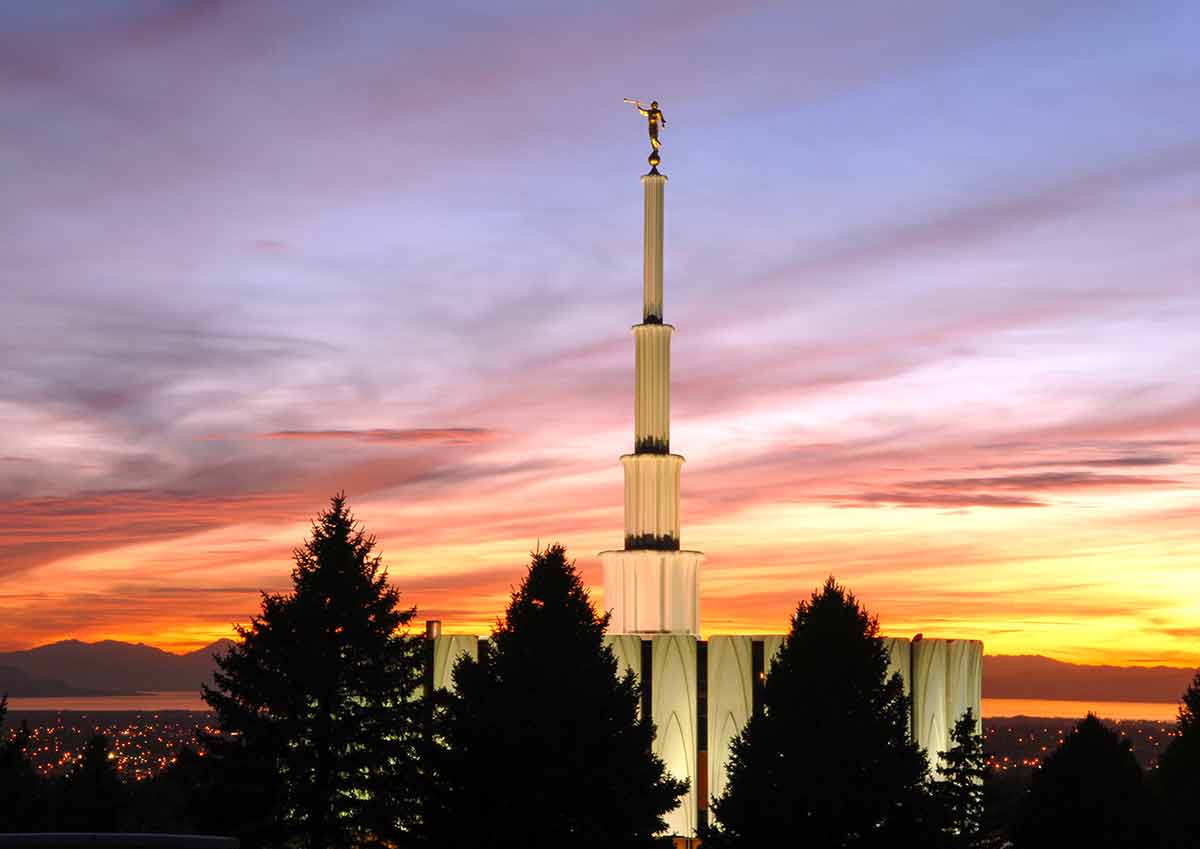 Provo Utah Temple at Sunset