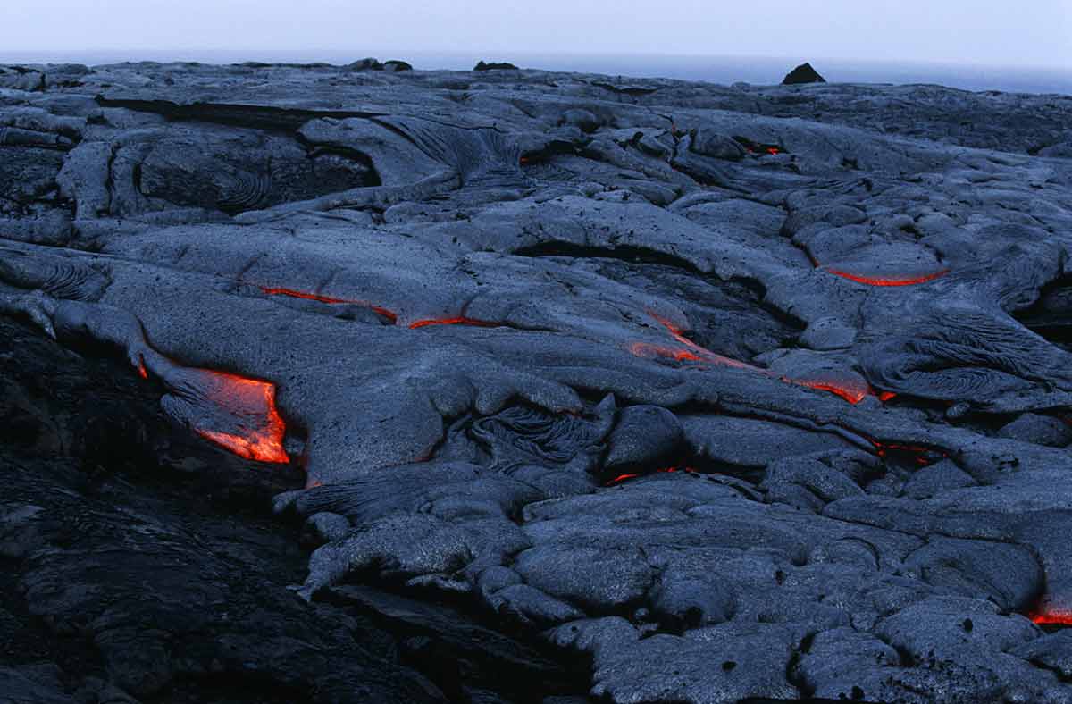 USA Hawaii Big Island Volcanos National Park Cooling Lava