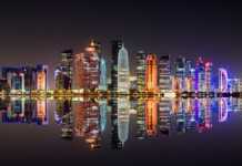 doha skyline at night