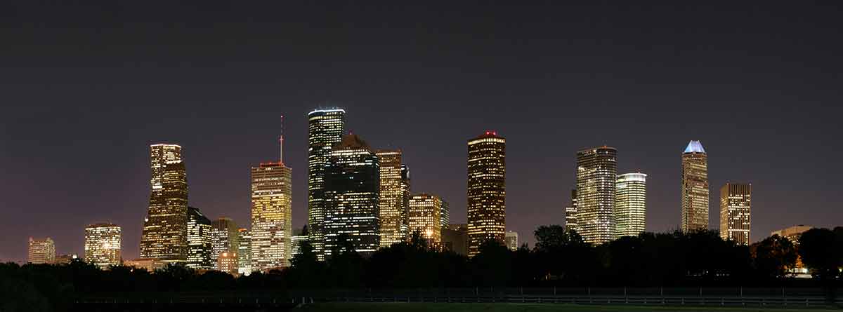 downtown houston at night