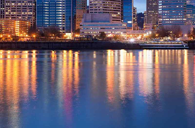 downtown portland at night