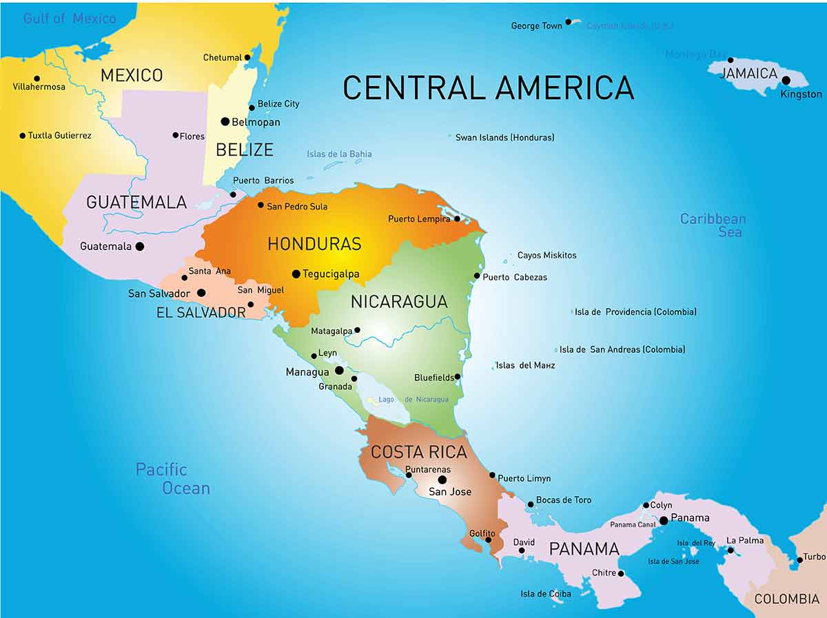 el salvador map of central america