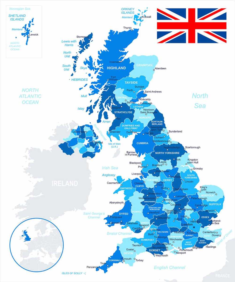 england cities map