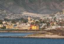 ensenada with the cathedral dominating the skyline