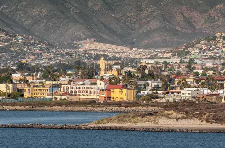ensenada with the cathedral dominating the skyline