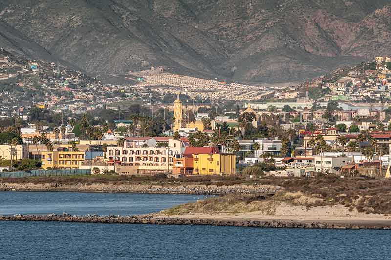 ensenada with the cathedral dominating the skyline