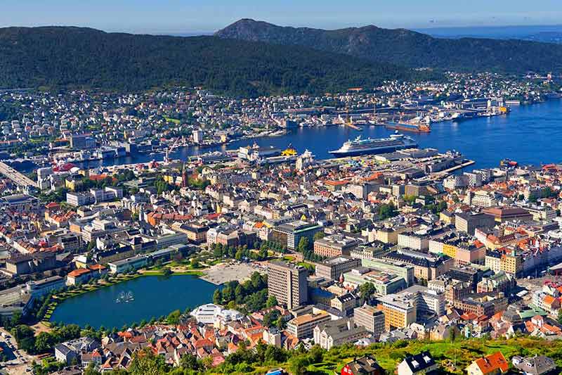 Bergen View From Floyen Mountain, Bergen, Norway