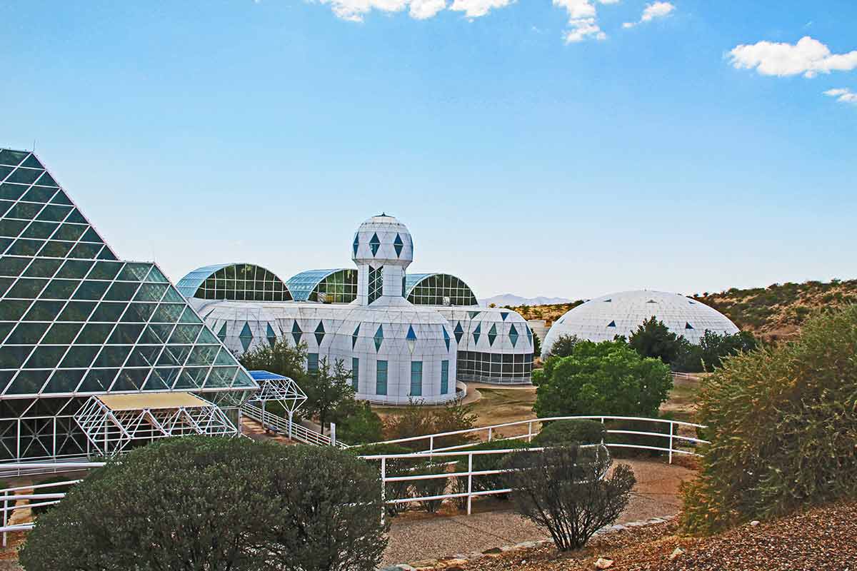 white domes of biosphere 2