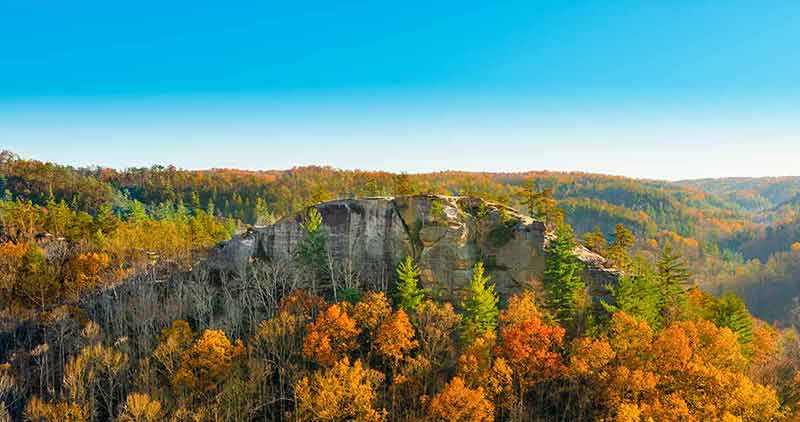 famous landmarks in kentucky Half Moon Rock at Red River Gorge