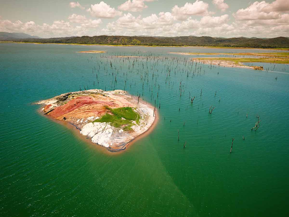 famous landmarks in panama Aerial View of Gatun Lake
