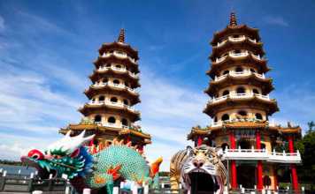 famous landmarks in taiwan Dragon and Tiger Pagodas