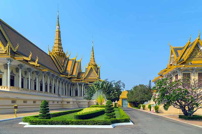famous landmarks of cambodia Royal Palace exterior in Phnom Penh