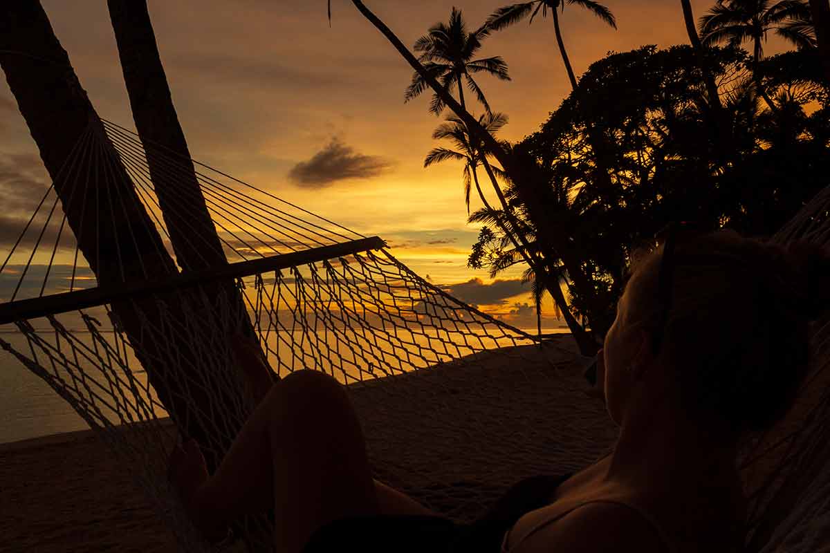 fiji best beaches hammock sunrise