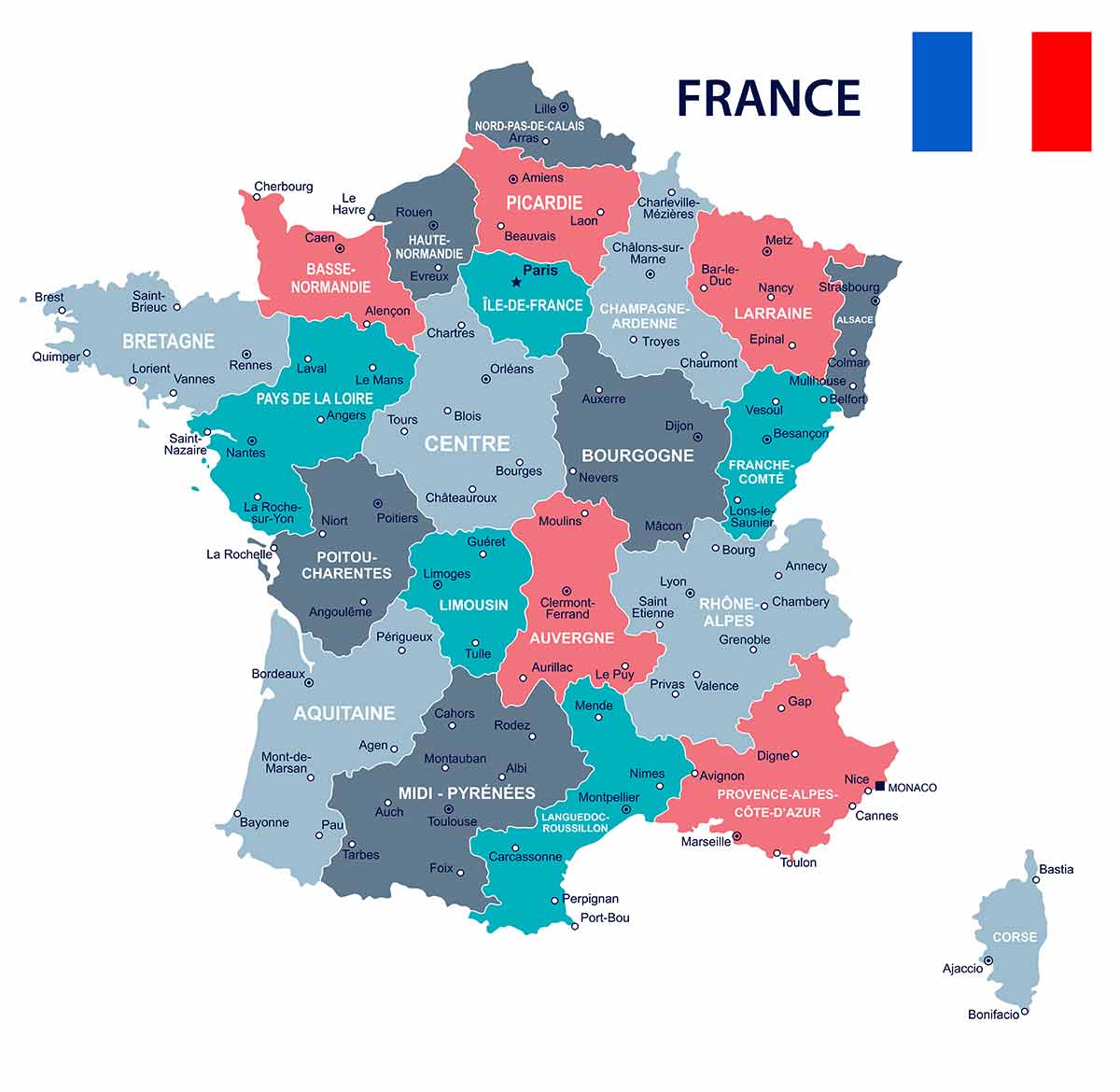 france cities map