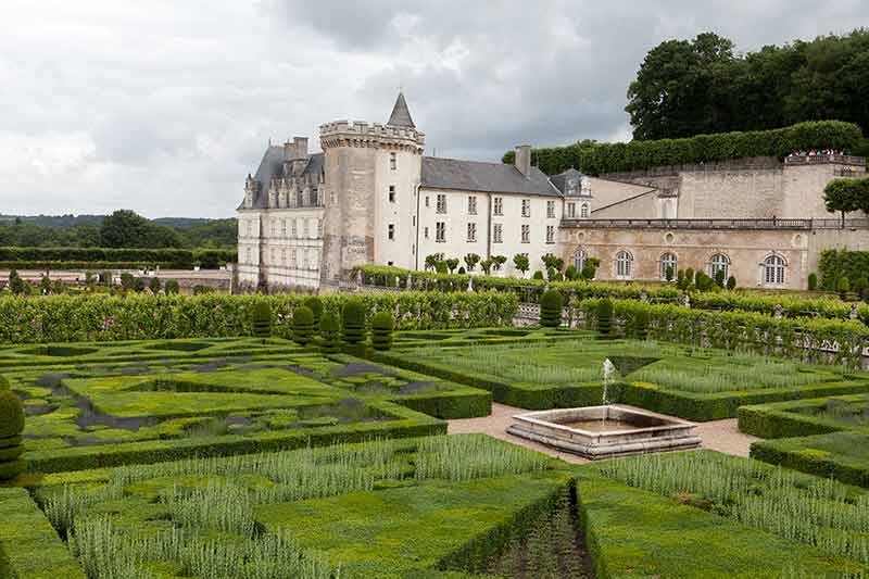 Gardens And Chateau De Villandry In Loire Valley