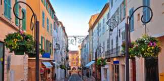 Colorful Street In Antibes Walkway