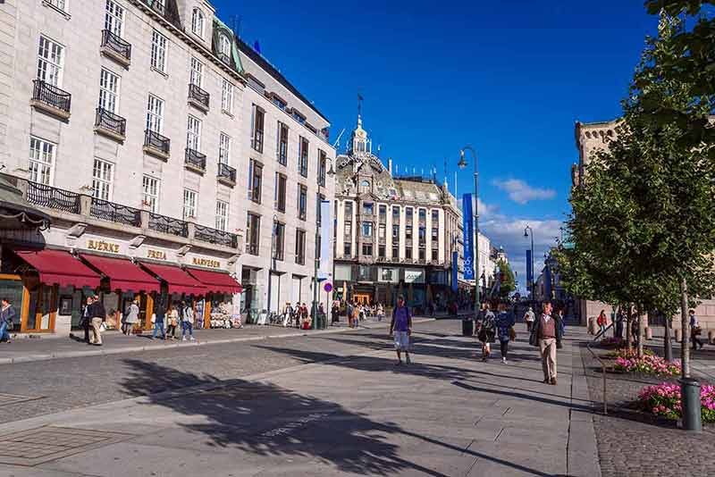 People On Warm Day At Karl Johans Gate Oslo
