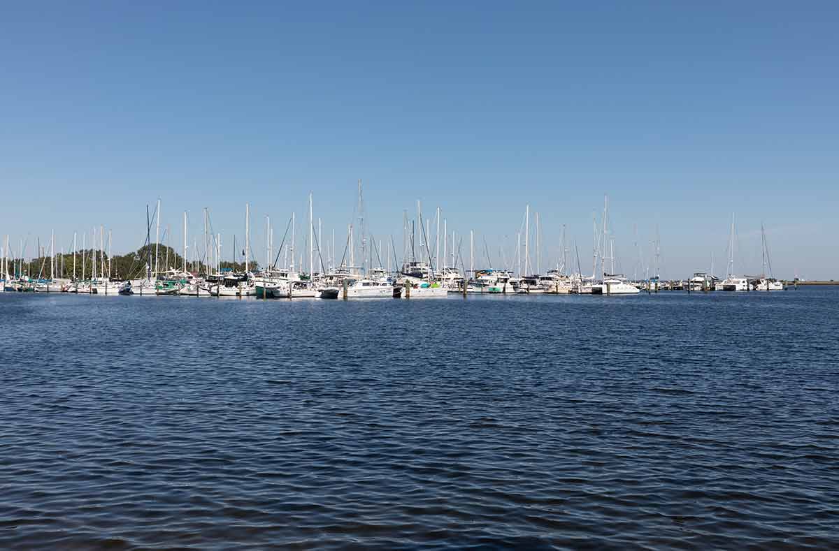 Line Of Sailboats Docked In St. Petersburg, Florida