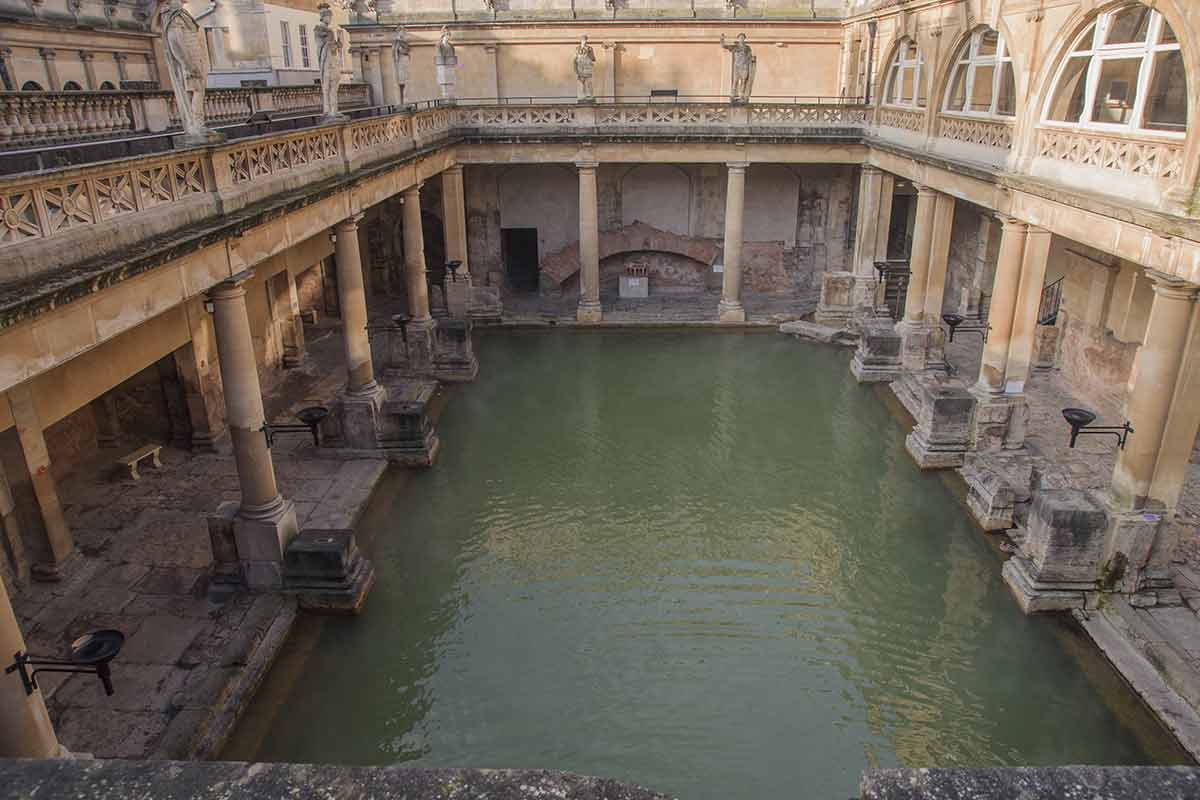 Ancient Roman Baths aerial view