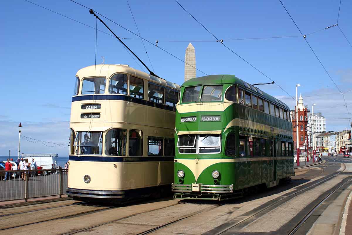 yellow and green trams fun things to do in blackpool