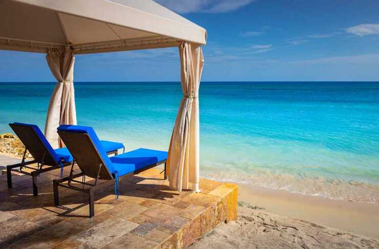 Tropical Caribbean Beach With Turquoise Waters