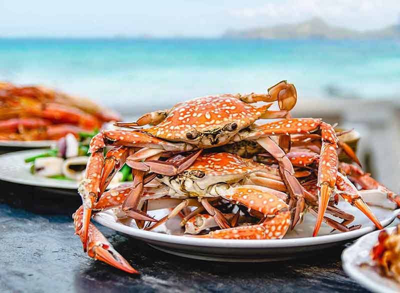 Seafood Crab Of Restaurant With Other Dishes