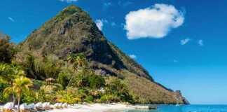 St Lucia, Caribbean, Woman On Vacation At The Tropical Island