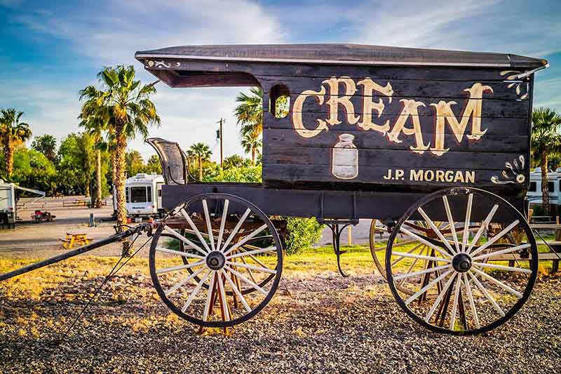 fun things to do in yuma az vintage JP Morgan ice cream horse drawn carriage