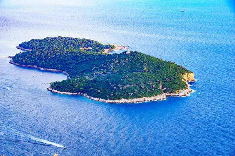 game of thrones film locations croatia a view of Lokrum Island from above