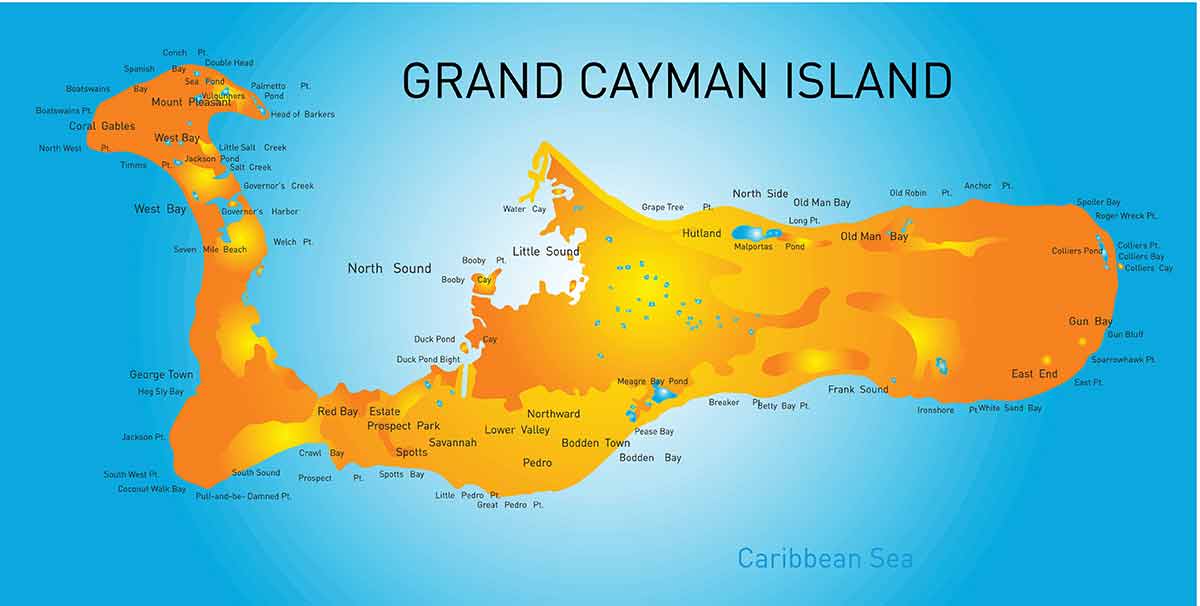 grand cayman islands map