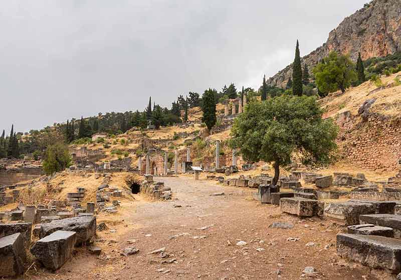 Ruins Of Delphi Oracle In Athens, Greece