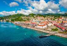 aerial view of St George in Grenada