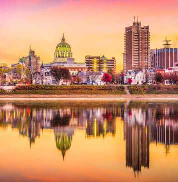 20 Things To Do In Harrisburg PA This Weekend harrisburg pa skyline reflections in water at dusk