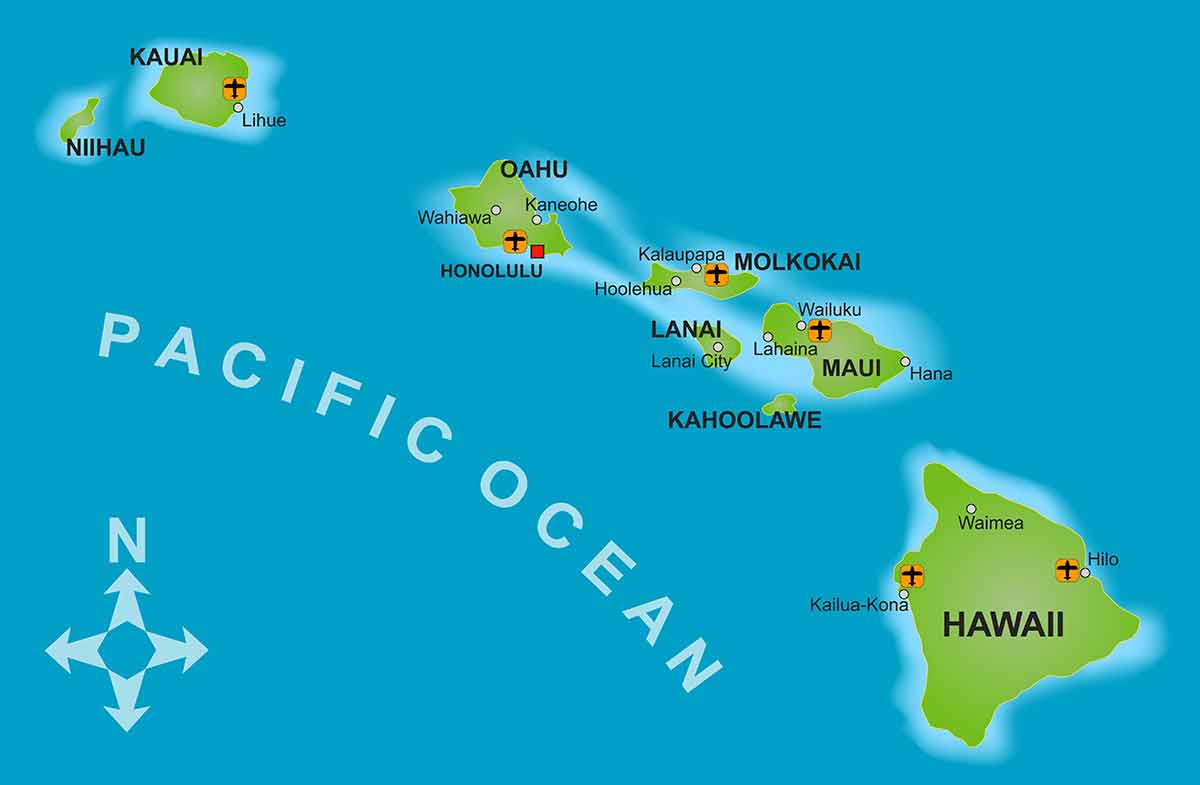 hawaii cities map