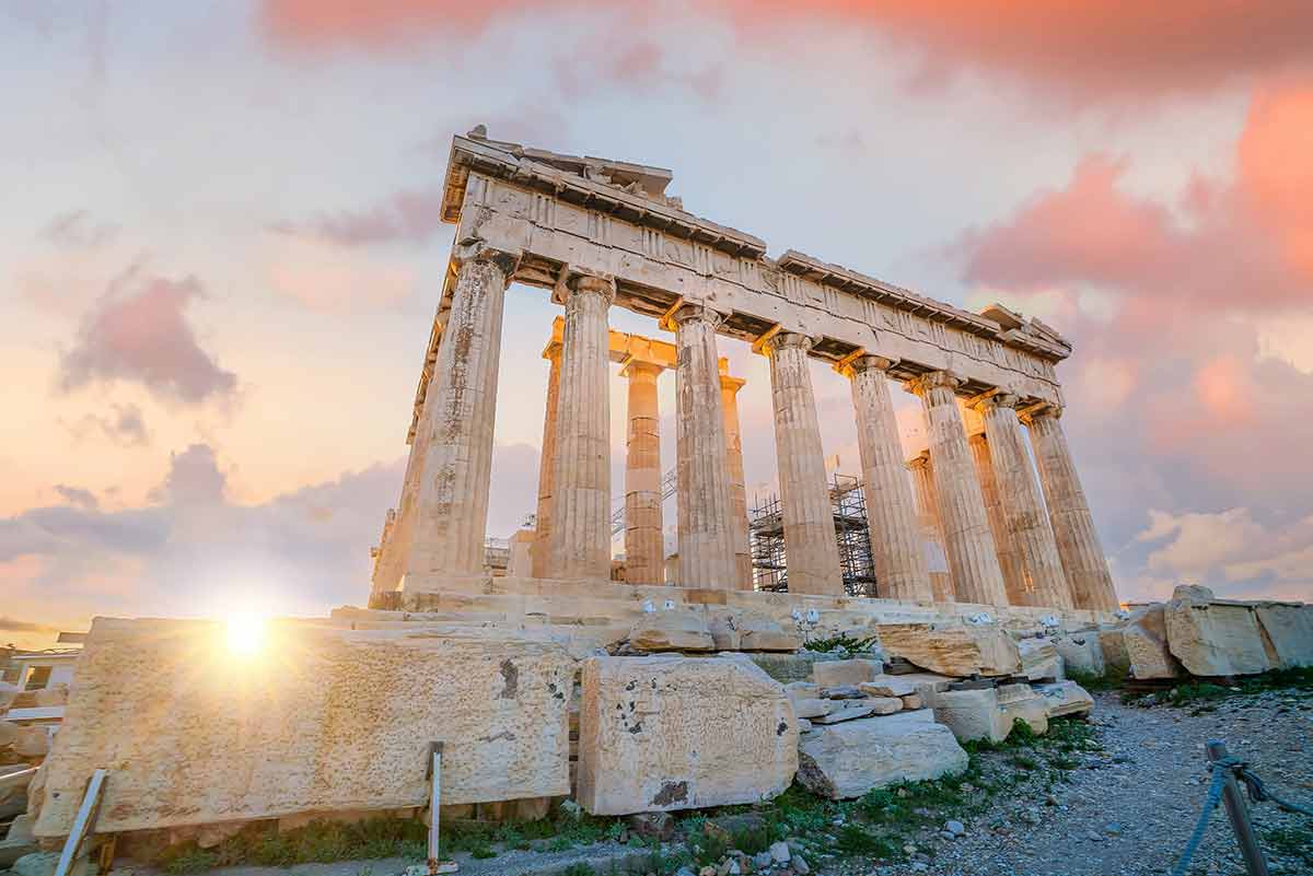 Parthenon Temple At Acropolis Hill In Athens