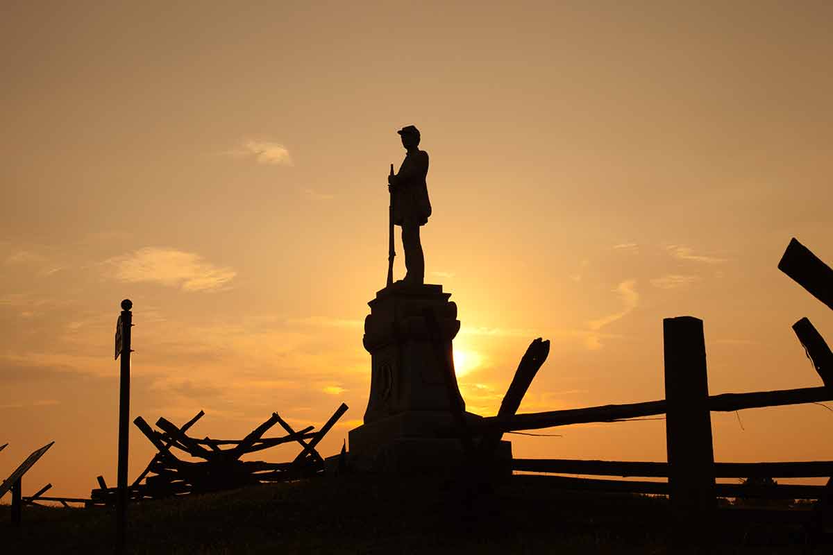 historical landmarks in Maryland Civil War Monument at Antietam Battlefield