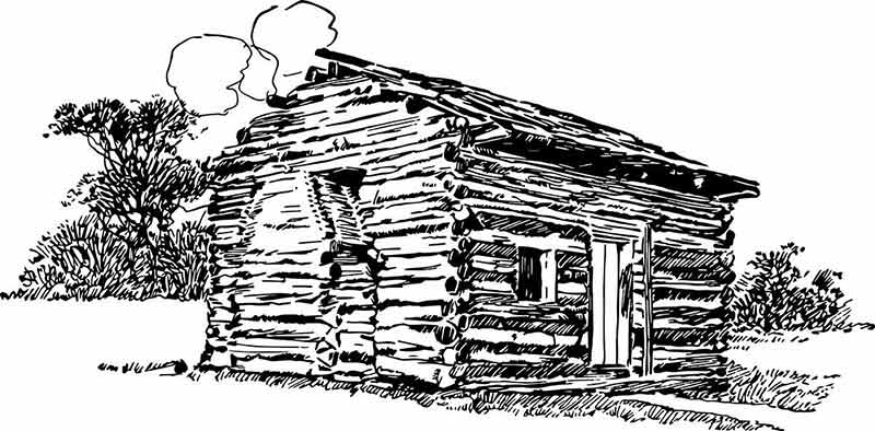 historical landmarks in kentucky Abraham Lincoln's birthplace national historical park vintage line drawing.