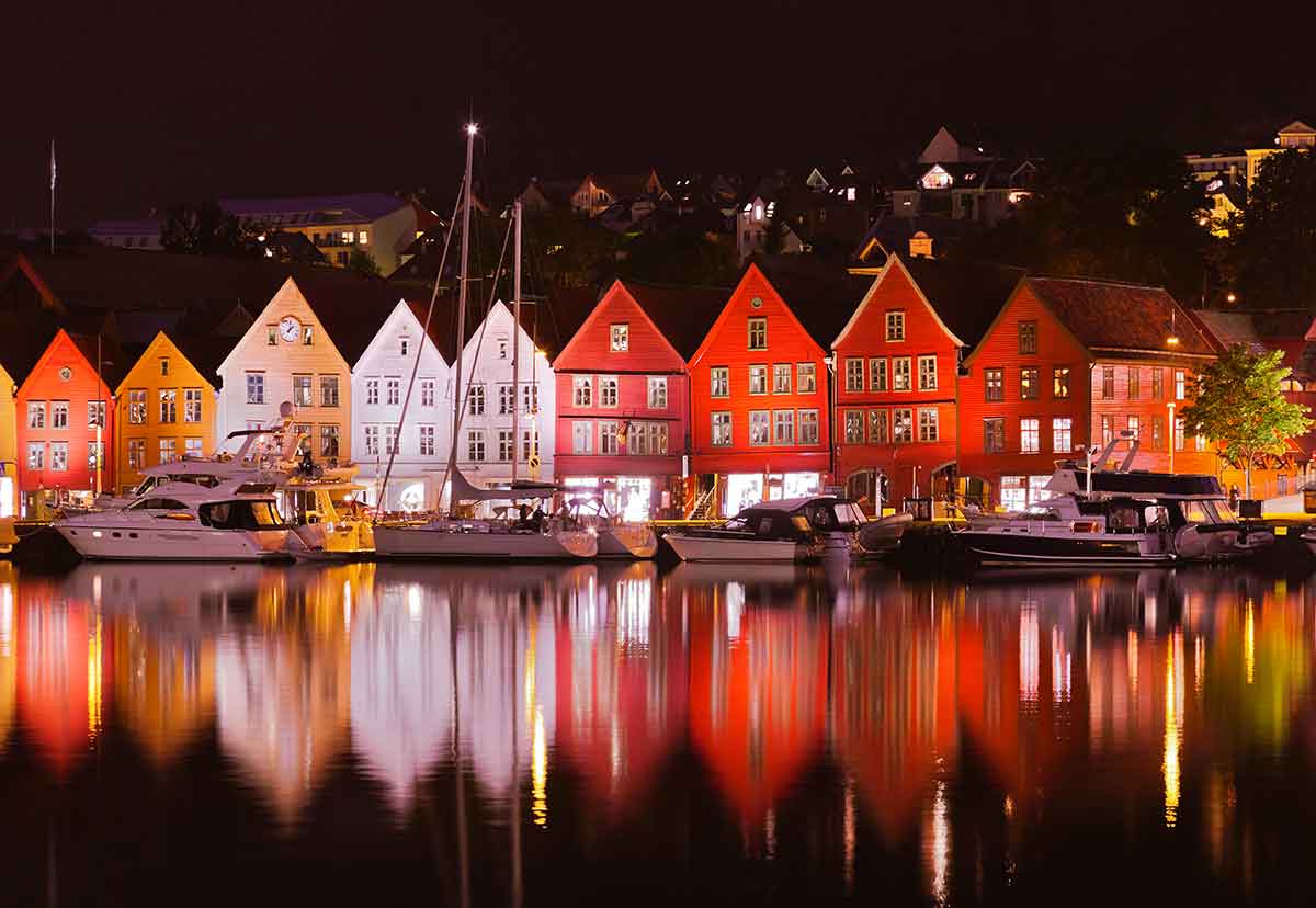 Bryggen historical landmarks in norway
