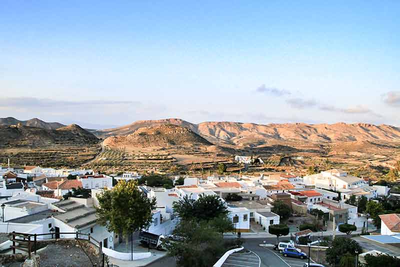 Panoramic views of Lucainena de las Torres village in Almeria