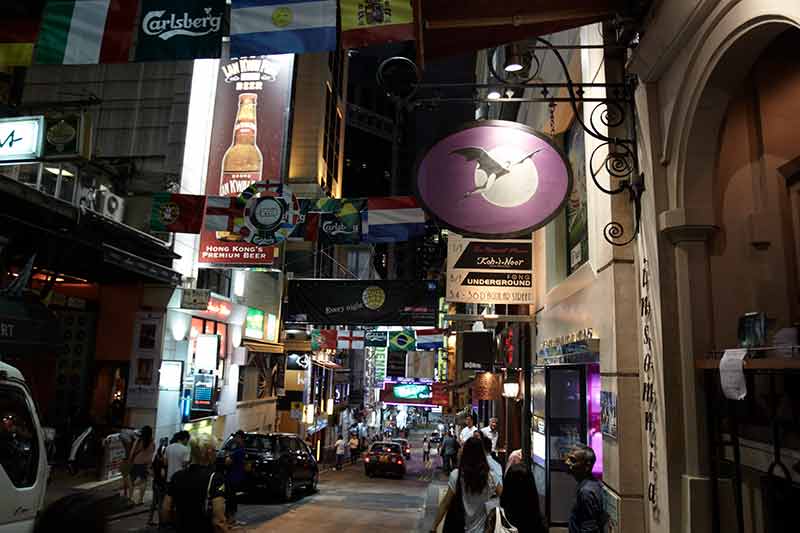 hong kong streets at night