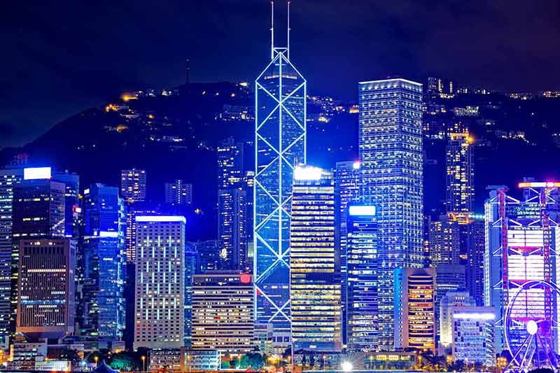 hong kong landmarks silhouette