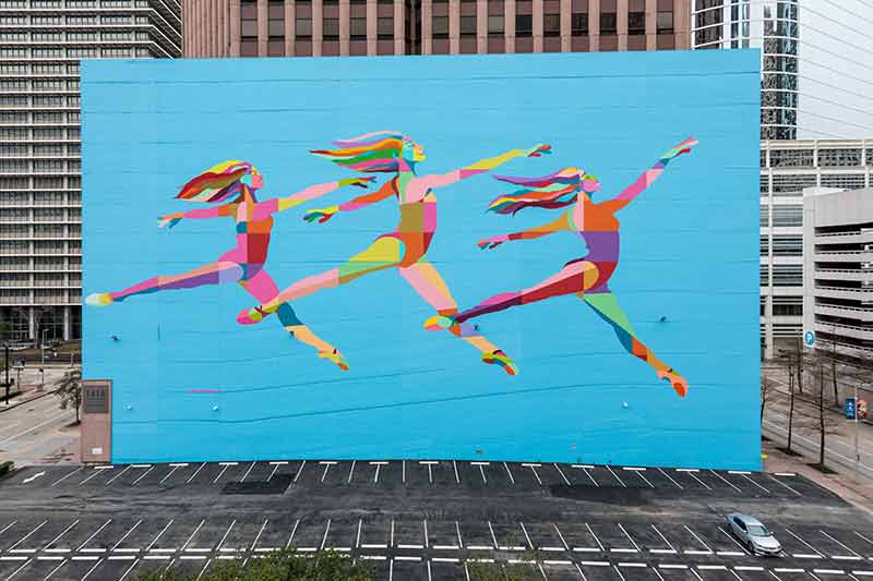 houston landmarks skydance mural